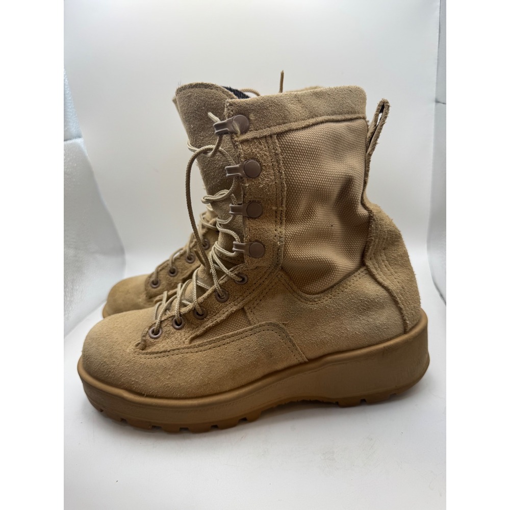 Wellco  Flight Combat Vehicle Crewman Tan Suede Waterproof Boots Size 5.0W
